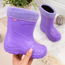 Botas de nieve de niña con calcetín Befado morado violeta 1