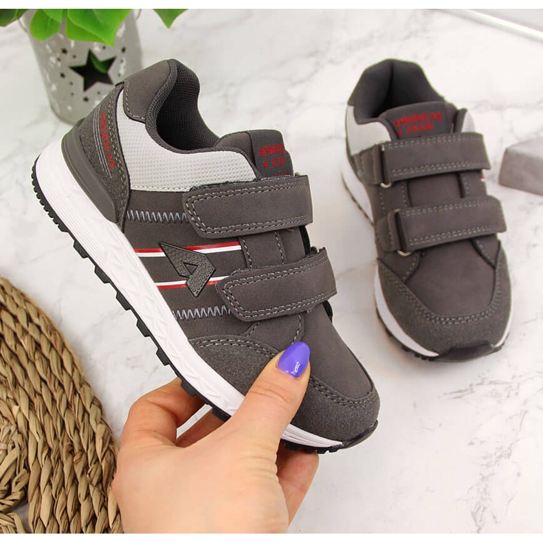 Sport niño gris American Club velcros 1