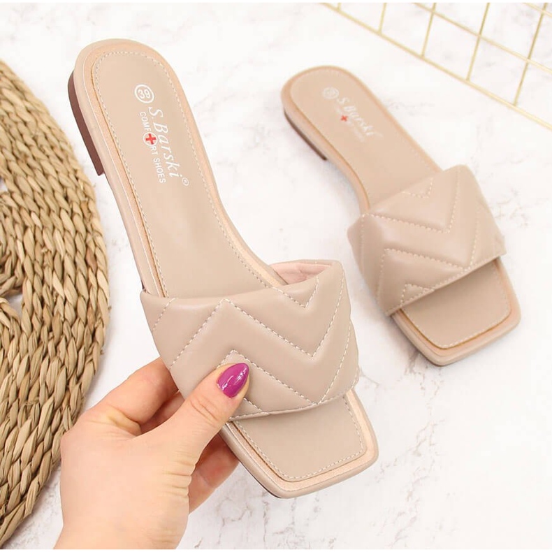 S.Barski Babuchas mujer beige acolchadas S. Barski 2