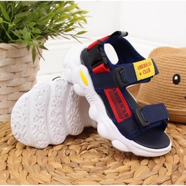 American Club sandalias azul marino con velcros para niño 3