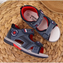 American Club sandalias azul marino con velcros para niño 3