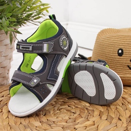 Sandalias gris con velcros para niño American Club 2