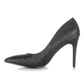 Tacones altos con brillo negro 2
