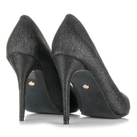 Tacones altos con brillo negro 3