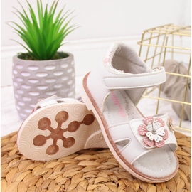 American Club sandalias blancas con velcros para niña blanco 4