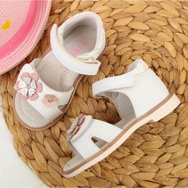 American Club sandalias blancas con velcros para niña blanco 3
