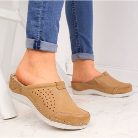 Babucha mujer en piel marron claro Helios 281 marrón 2 Babucha mujer en piel marron claro Helios 281 marrón 2