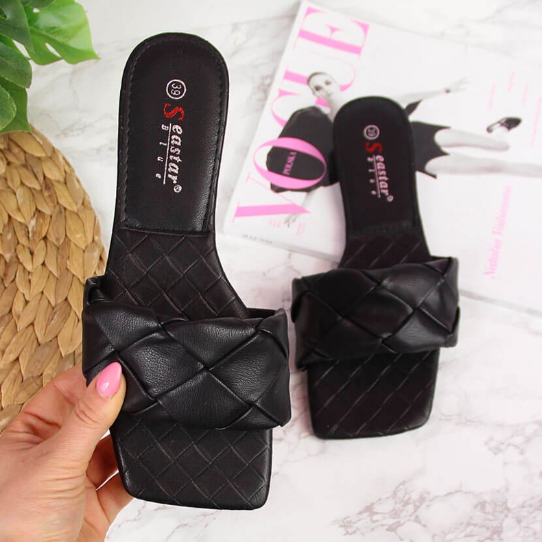 Pantuflas mujer acolchadas Seastar negras negro 1