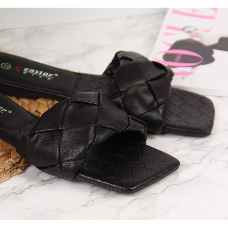 Pantuflas mujer acolchadas Seastar negras negro 2