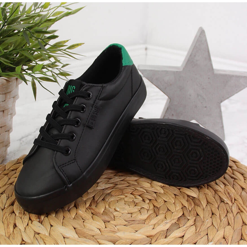 Zapatillas deportivas para niños low eco cuero negro Big Star DD374147 2