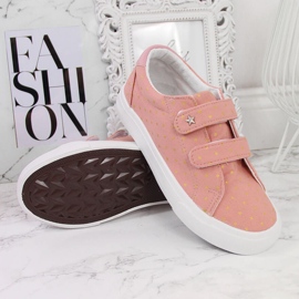Deportivas de niña con velcro estrellas rosa Atletico rosado 2
