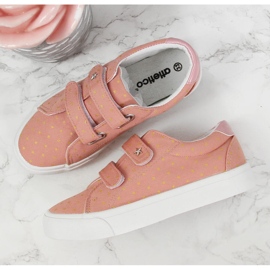 Deportivas de niña con velcro estrellas rosa Atletico rosado 3