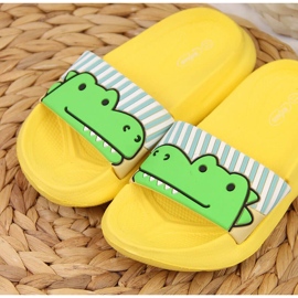 Pantuflas infantiles de espuma Befado amarillo con cocodrilo 3
