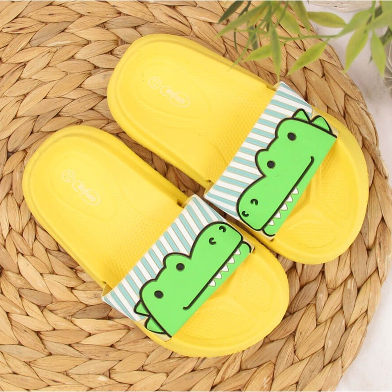 Pantuflas infantiles de espuma Befado amarillo con cocodrilo 2