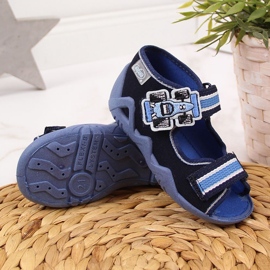 Zapatillas de niños para jardín de infantes en nabos Befado azul marino 1