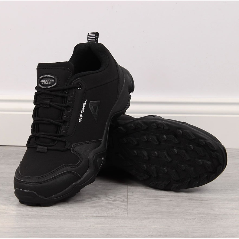 Zapatos de trekking impermeables para hombre American Club negros 1