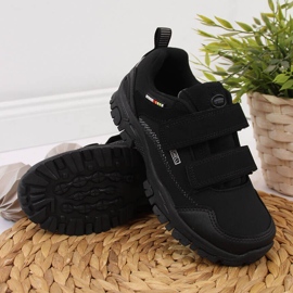 Zapatillas de trekking impermeables para niños American Club impermeables con velcros negros 2