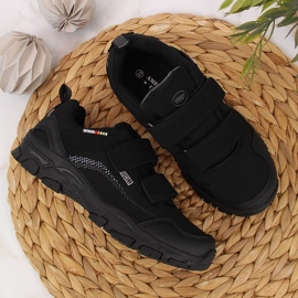 Zapatillas de trekking impermeables para niños American Club impermeables con velcros negros 3