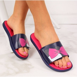 Chanclas de playa de mujer Atletico azul marino con velcro 1