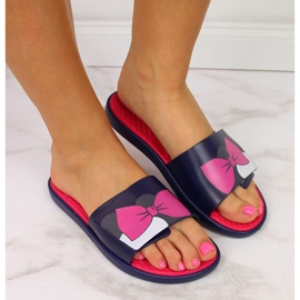 Chanclas de playa de mujer Atletico azul marino con velcro 5