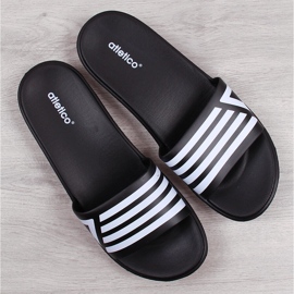 Chanclas de piscina atletico negras blanco negro 1
