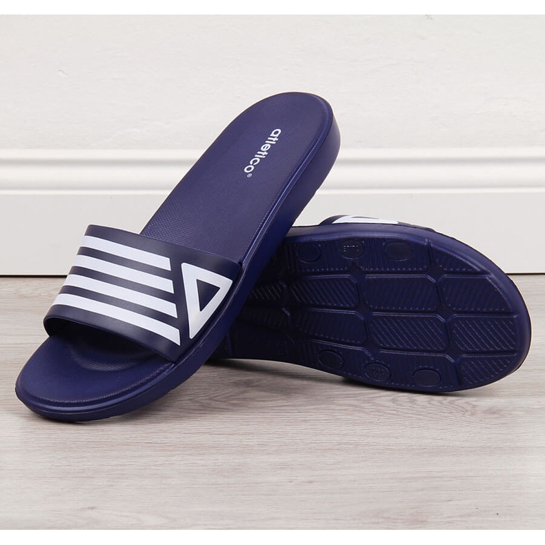 Chanclas de piscina atletico azul marino y blanco 2