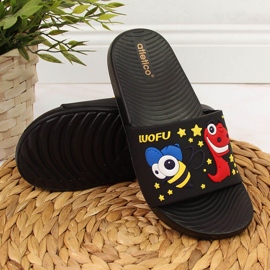 Atletico Zapatillas de casa de niño para la piscina del Atlético negro 2