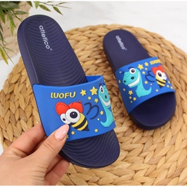 Atletico Zapatillas de casa de niño para la piscina del Atlético azul marino 1