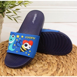 Atletico Zapatillas de casa de niño para la piscina del Atlético azul marino 3