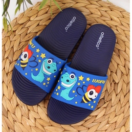 Atletico Zapatillas de casa de niño para la piscina del Atlético azul marino 2