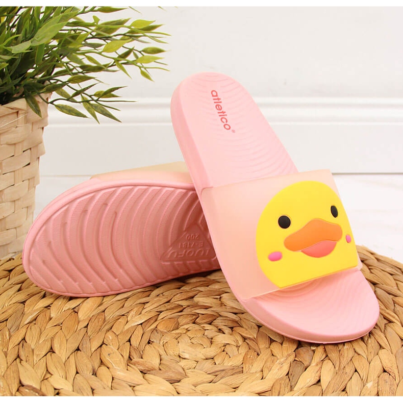 Zapatillas de casa de niña atletico rosa para la piscina 1