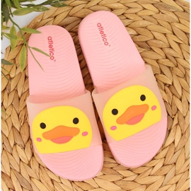 Zapatillas de casa de niña atletico rosa para la piscina rosado 2