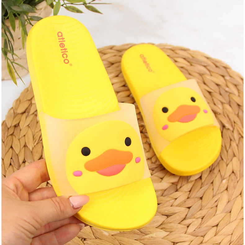 Zapatillas de casa de niño Atletico amarillas para la piscina amarillo 2