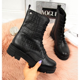 Negro Botas mujer en piel Goe II2N4099 2
