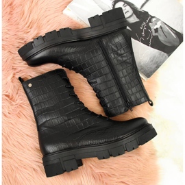 Negro Botas mujer en piel Goe II2N4099 4