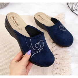 Zapatillas de estar por casa mujer con cuña azul marino Inblu 2