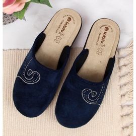 Zapatillas de estar por casa mujer con cuña azul marino Inblu 3