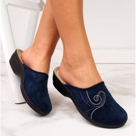 Zapatillas de estar por casa mujer con cuña azul marino Inblu 1