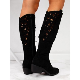 Botas mujer caladas, botas camperas de primavera, negro Jezzi 3