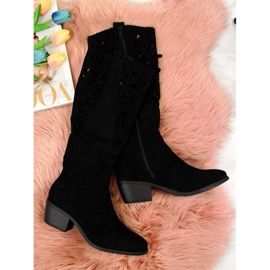 Botas mujer caladas, botas camperas de primavera, negro Jezzi 4