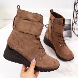 Marrón Botas cuña mujer marrón Jezzi 4