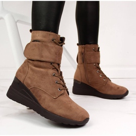 Marrón Botas cuña mujer marrón Jezzi 3