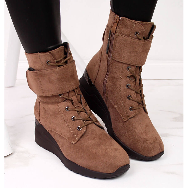 Marrón Botas cuña mujer marrón Jezzi 2