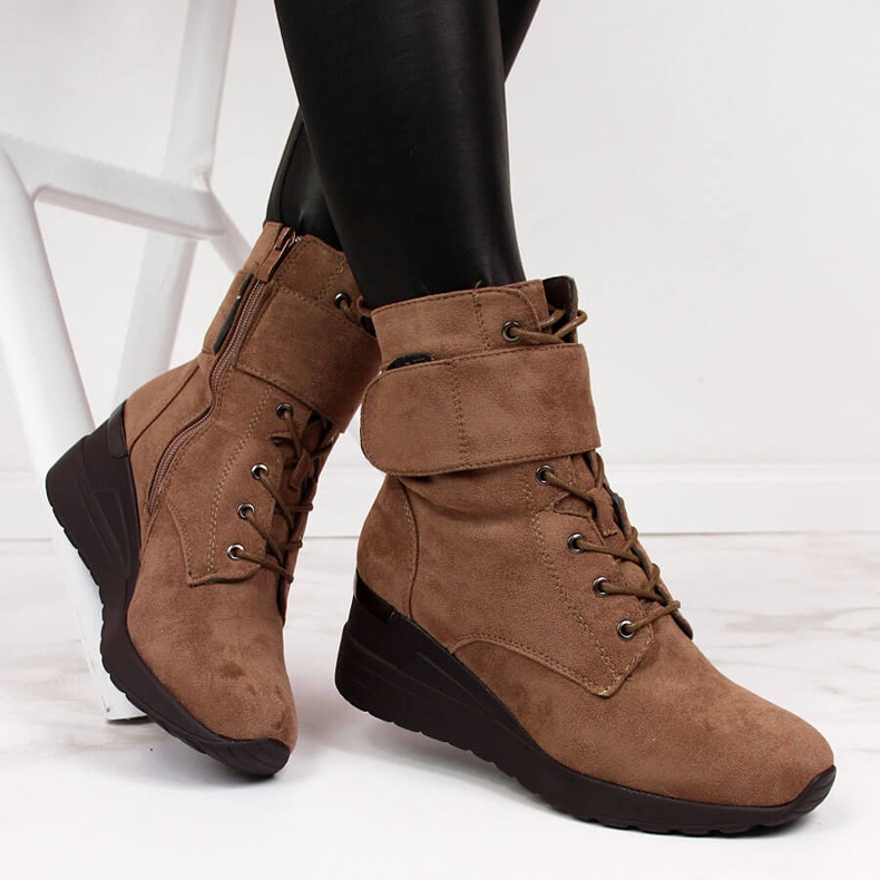 Marrón Botas cuña mujer marrón Jezzi 1
