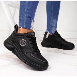 Zapatos deportivos de mujer en la plataforma negra Big Star II274313 negro 4
