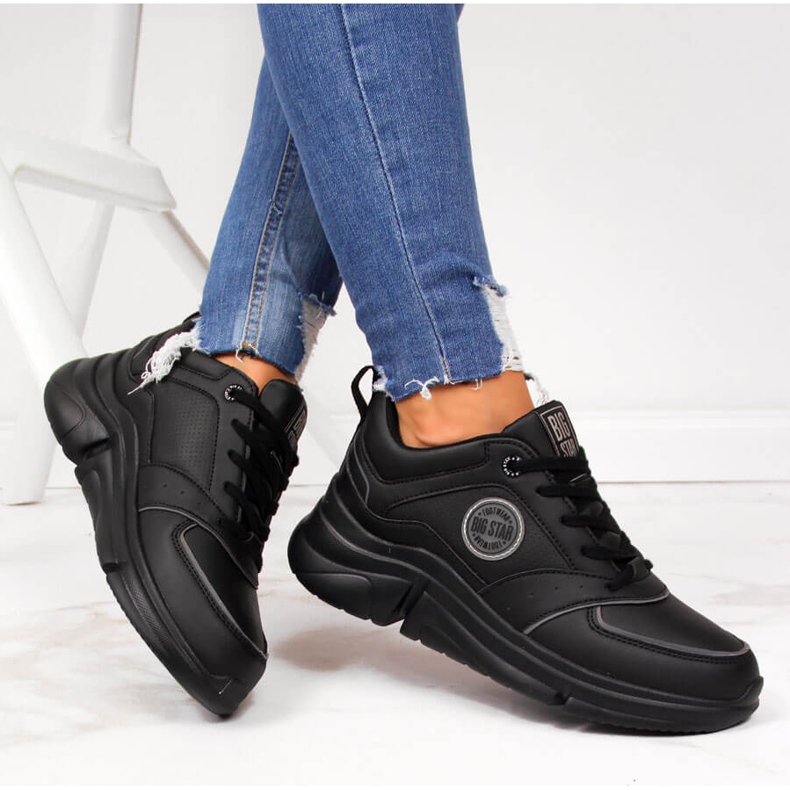 Zapatos deportivos de mujer en la plataforma negra Big Star II274313 negro 1