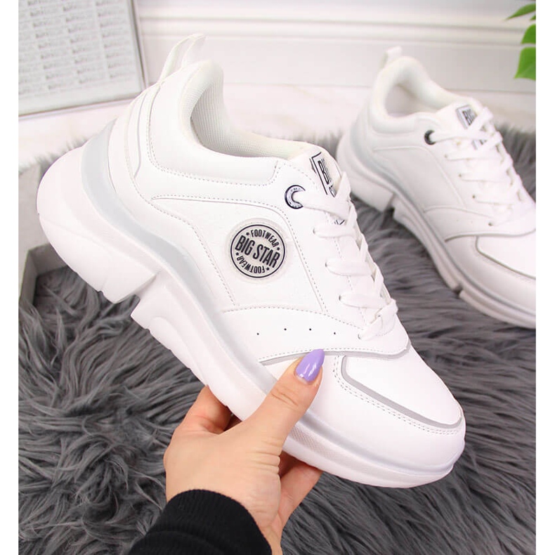 Zapatos deportivos de mujer en la plataforma blanca Big Star II274314 blanco 2