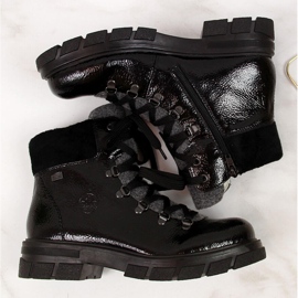Botas aislantes mujer lacadas en negro Rieker Z9132-00 2