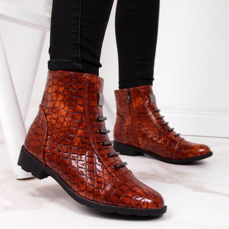Botas Croco marrón para mujer con aislamiento marrón Filippo 2 Botas Croco marrón para mujer con aislamiento marrón Filippo 2