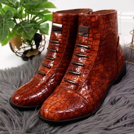 Botas Croco marrón para mujer con aislamiento marrón Filippo 3